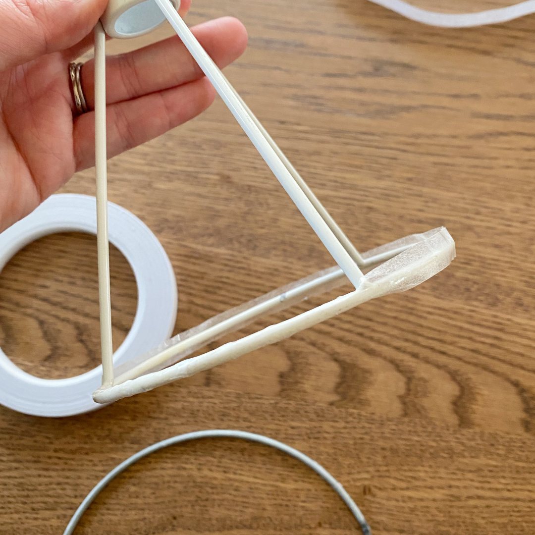 Lamp Shade Makeover Wrap Rings in Double-Sided Tape