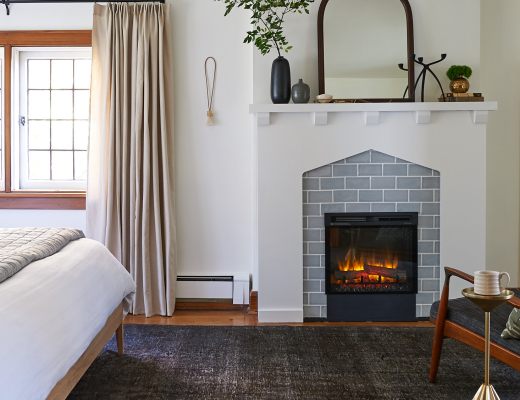 Bedroom electric fireplace