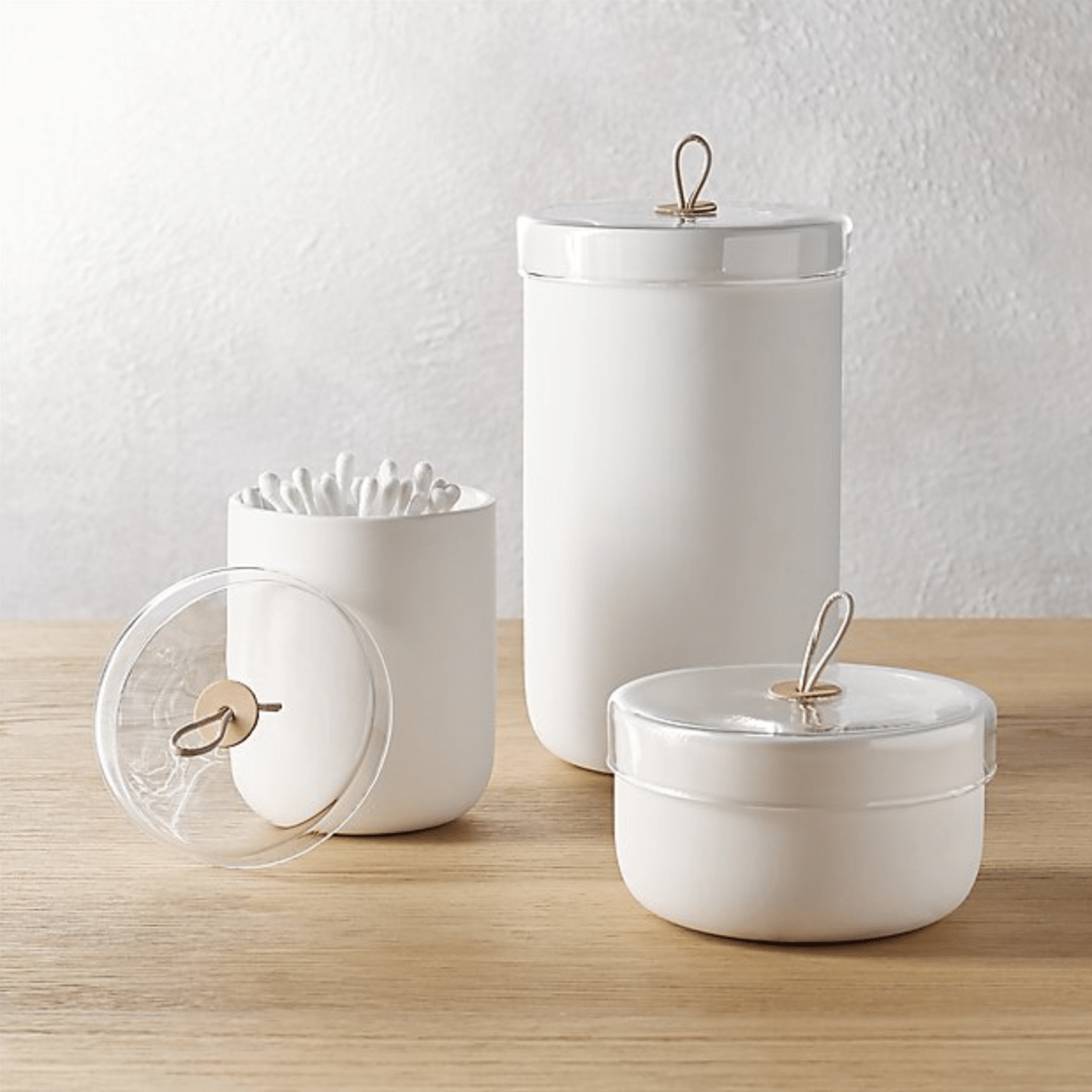 CB2 Ventura Bathroom Canisters